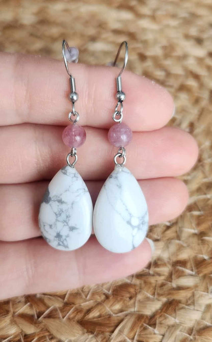 Boucles d’oreilles Howlite