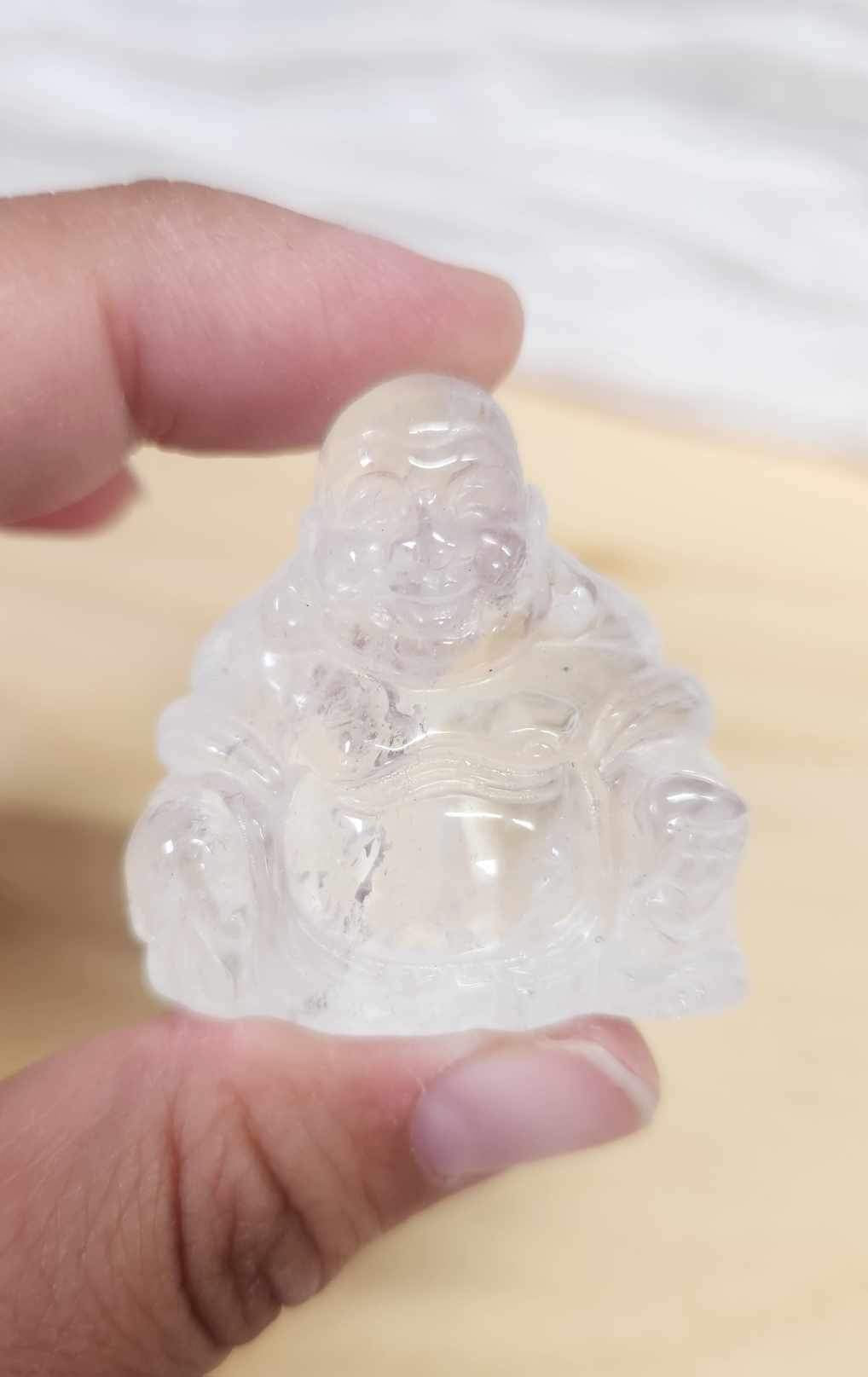 Bouddha rieur en Quartz clair