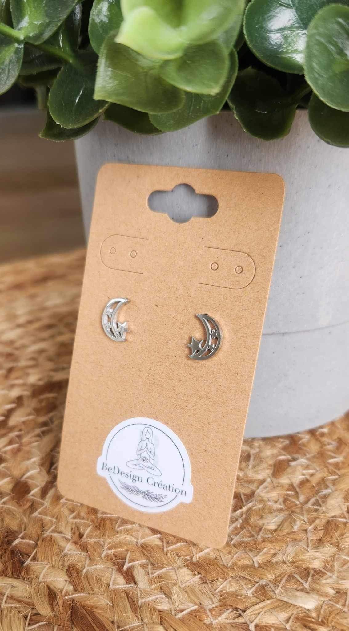 Boucles d’oreilles Lune étoile