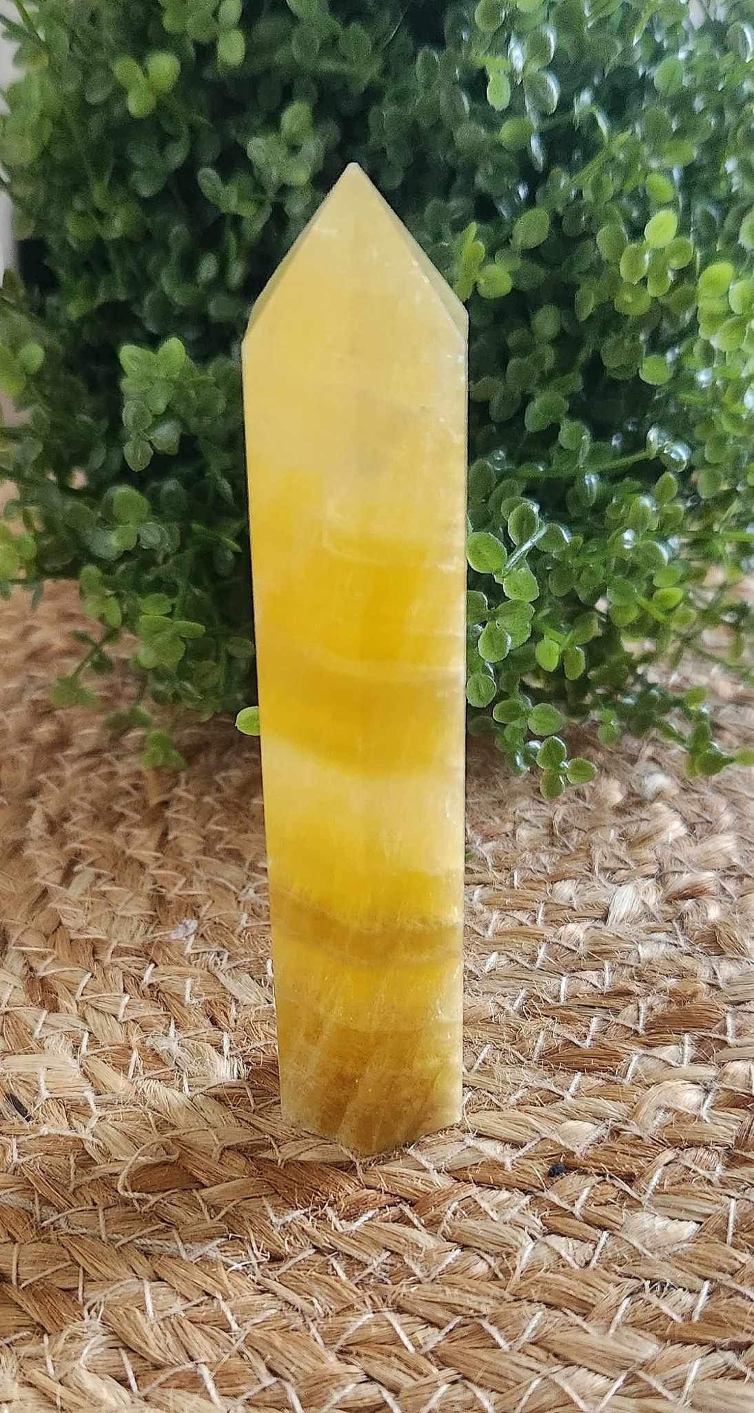 Pointe en Fluorite jaune