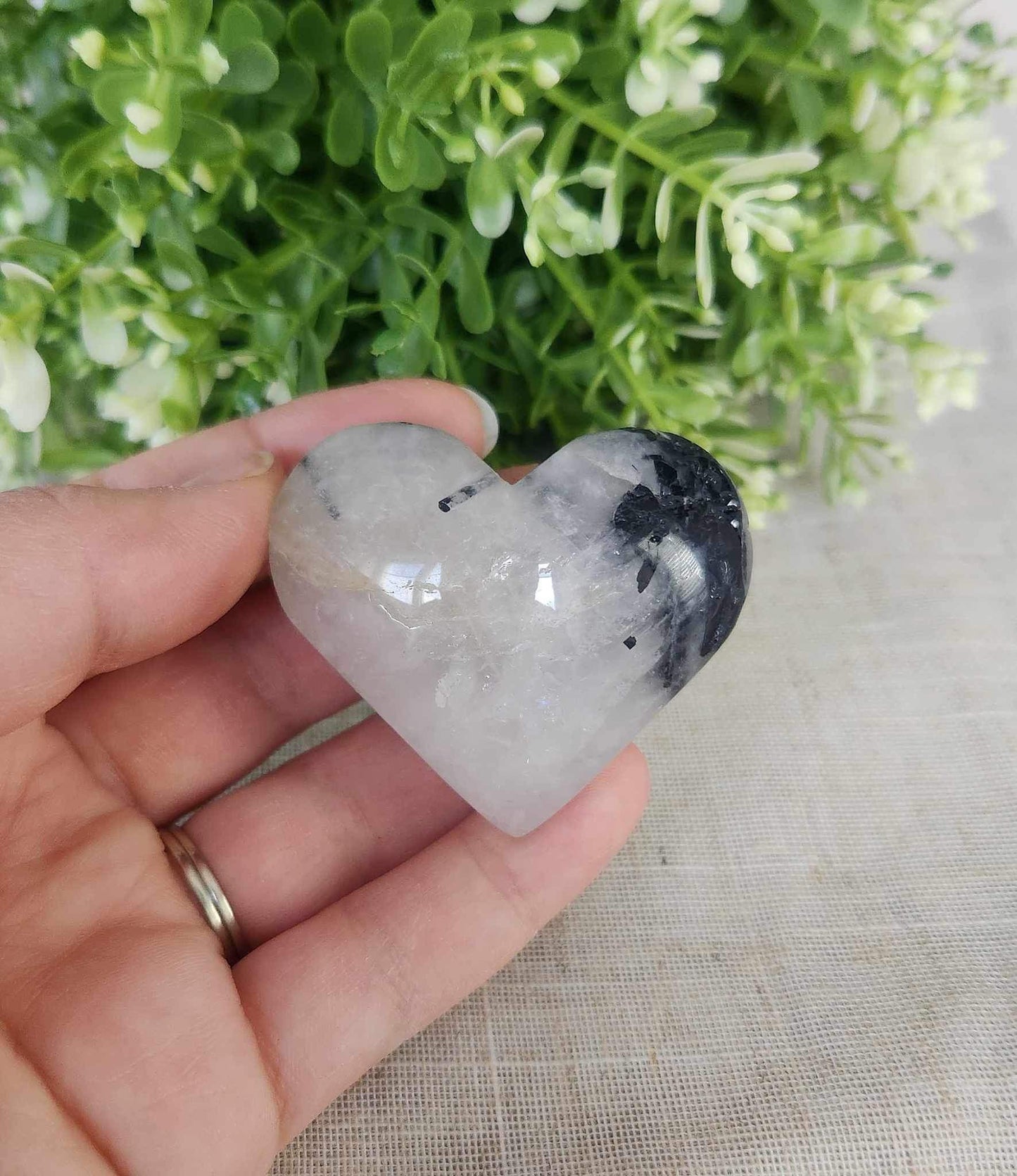 Coeur en Quartz Tourmaline