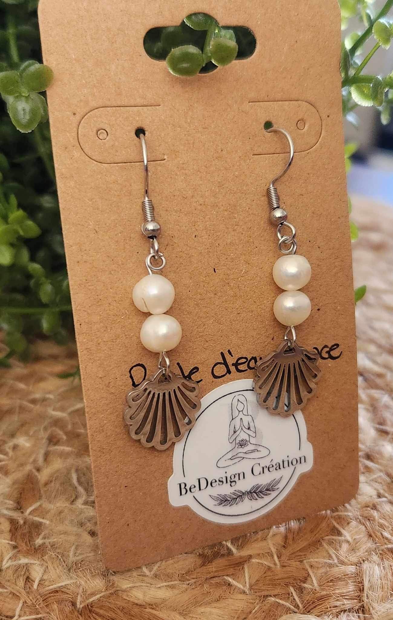 Boucles d’oreilles Coquillage Perle d’eau douce