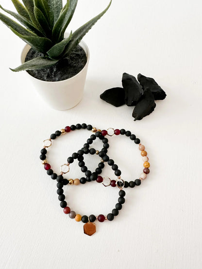 Élément - FEU (Trio de bracelets)