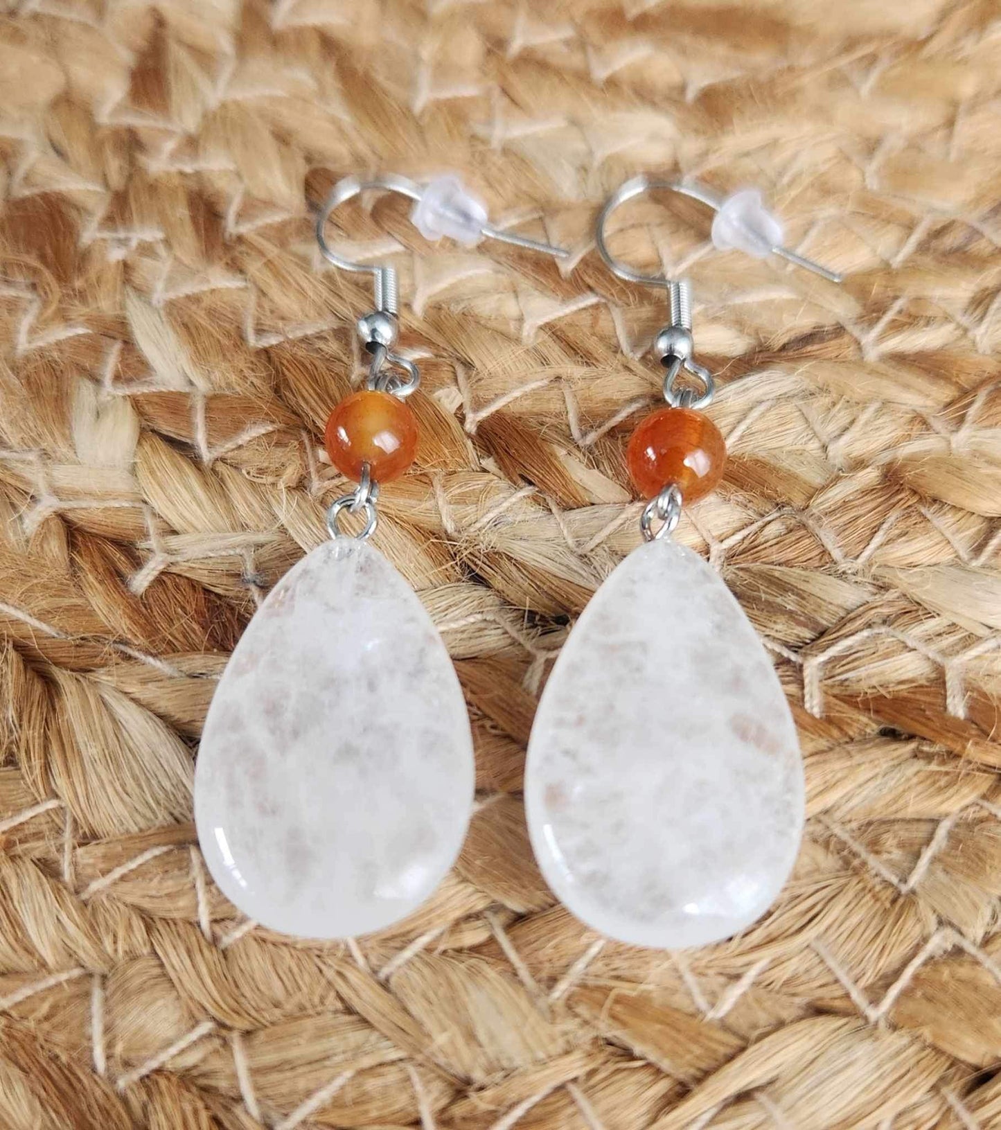 Boucles d’oreilles Quartz clair