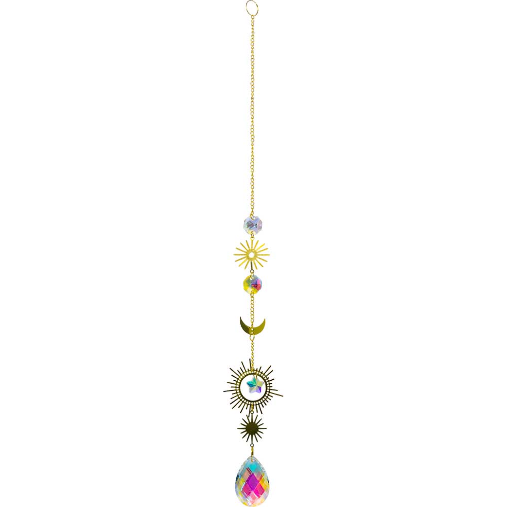 Capteur de lumière cristaux Soleil/Étoile gold
