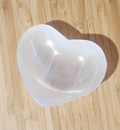 Bol de sélénite en cœur 3,5"