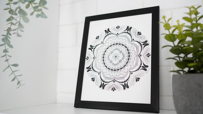Oeuvre imprimée - Mandala noir et blanc - 2