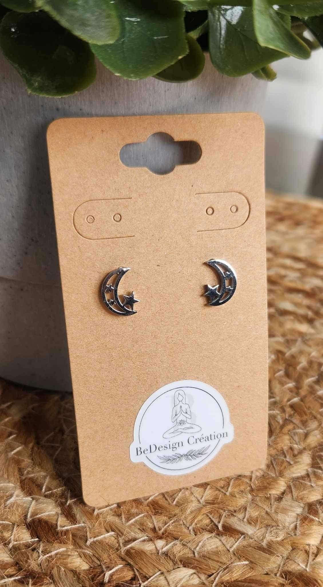 Boucles d’oreilles Lune étoile