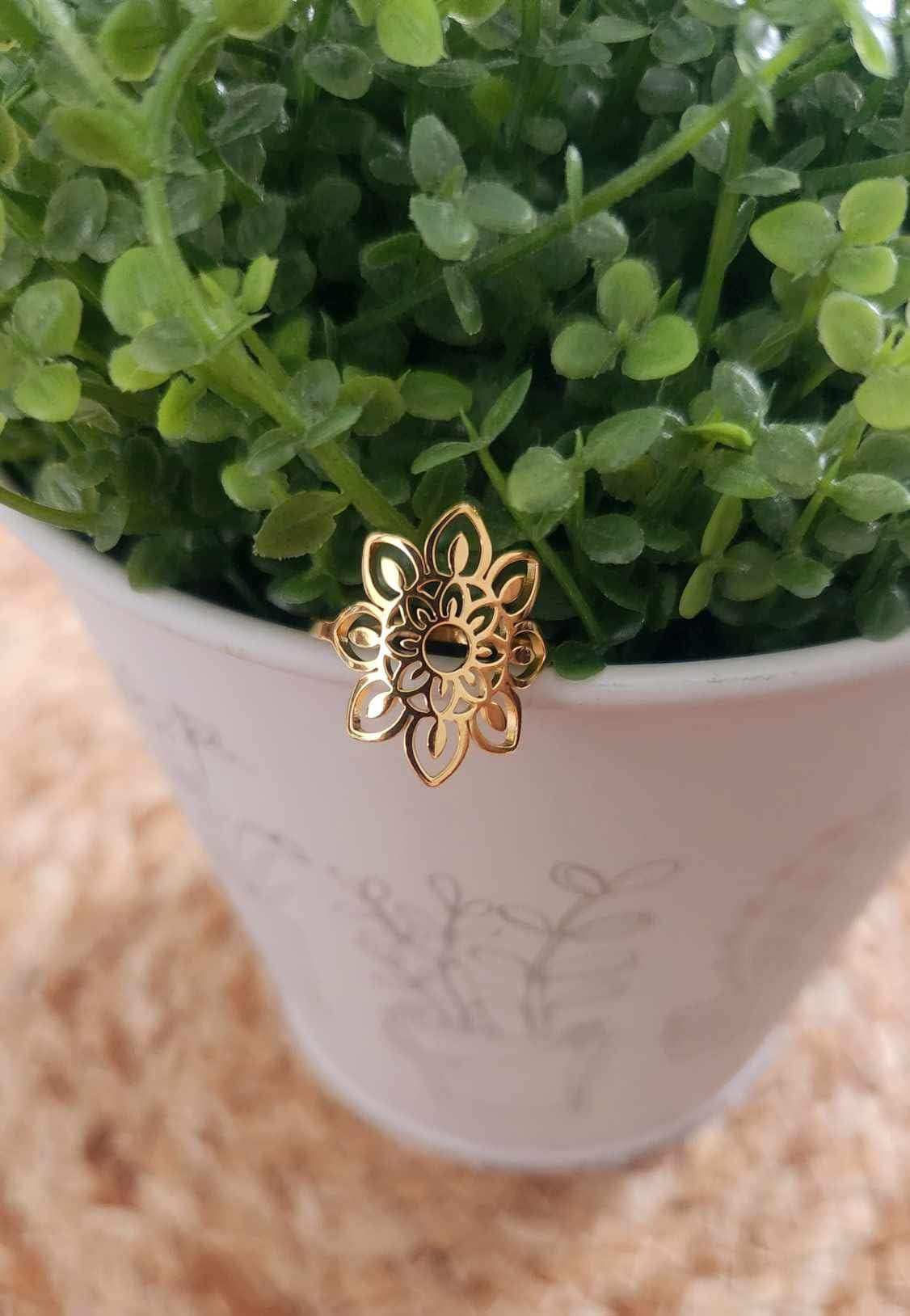 Bague Fleur mandala gold