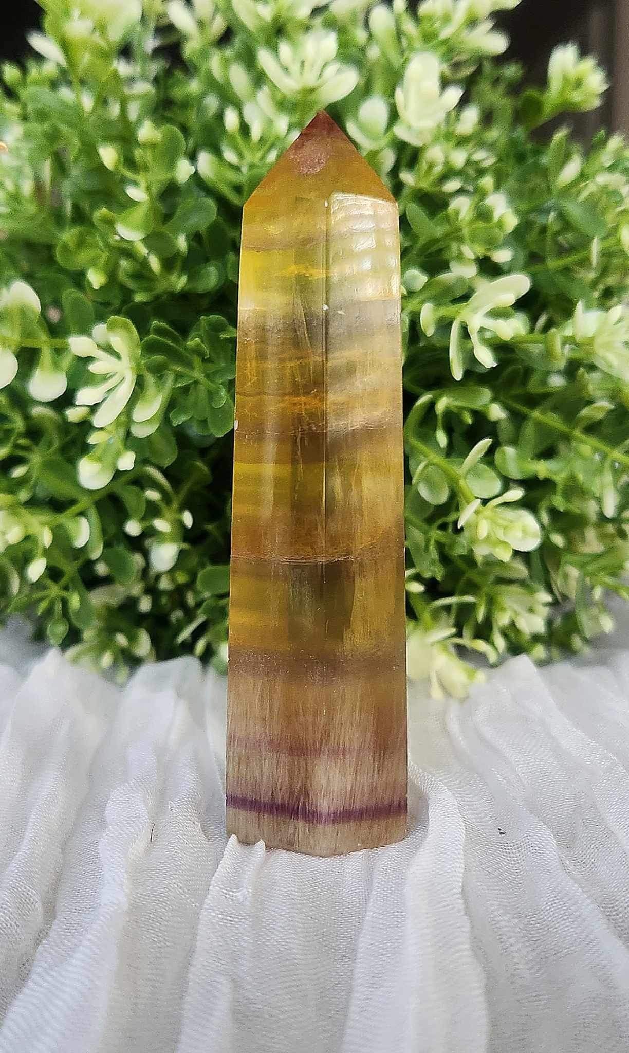 Pointe en Fluorite jaune