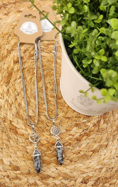 Collier Obsidienne snowflake