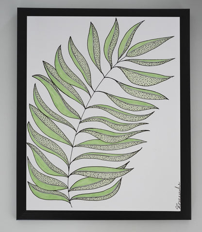 Oeuvre imprimée - Feuillage abstrait vert
