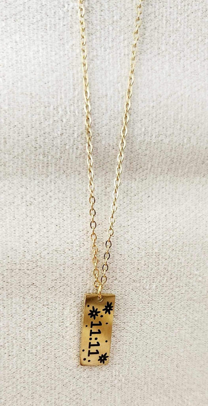 Collier Rectangle floral 11:11 gold