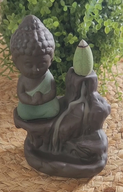 Encensoir backflow Bouddha vert