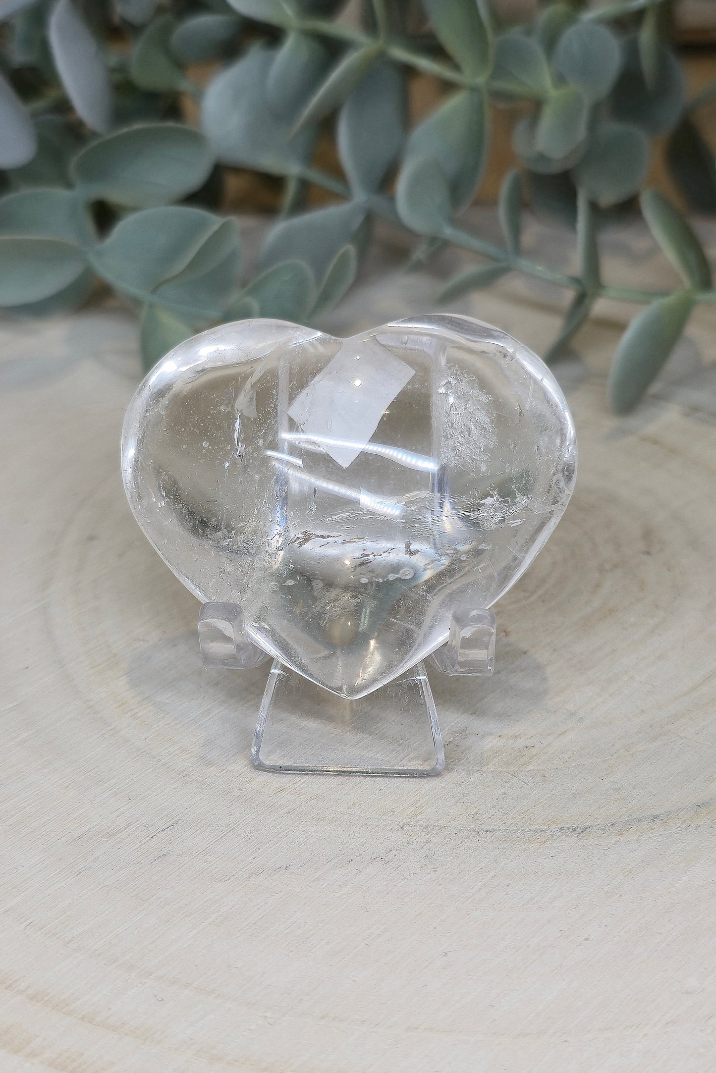 Coeur en Quartz clair (extra clair) du Brézil
