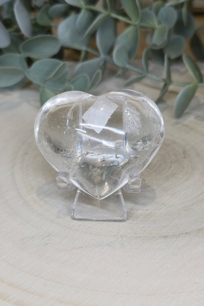 Coeur en Quartz clair (extra clair) du Brézil