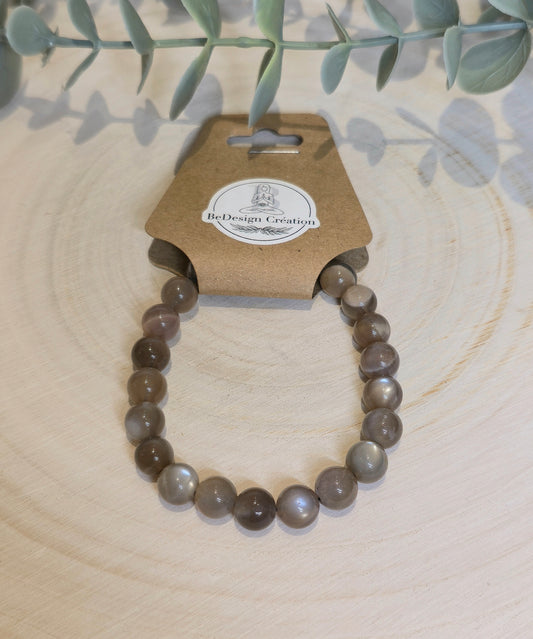 Bracelet Pierre de lune Grise 8mm