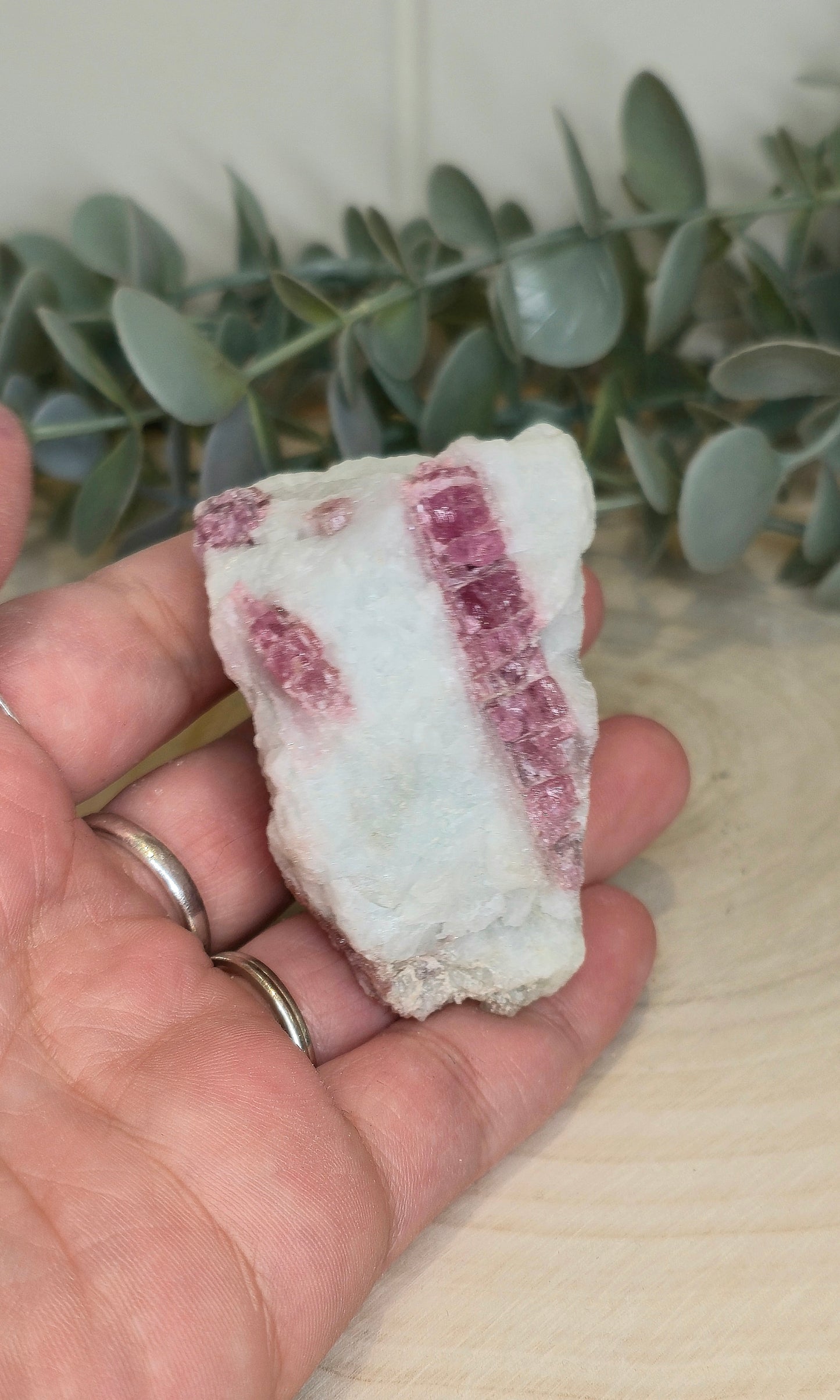 Tourmaline rose dans du Quartz du Brésil
