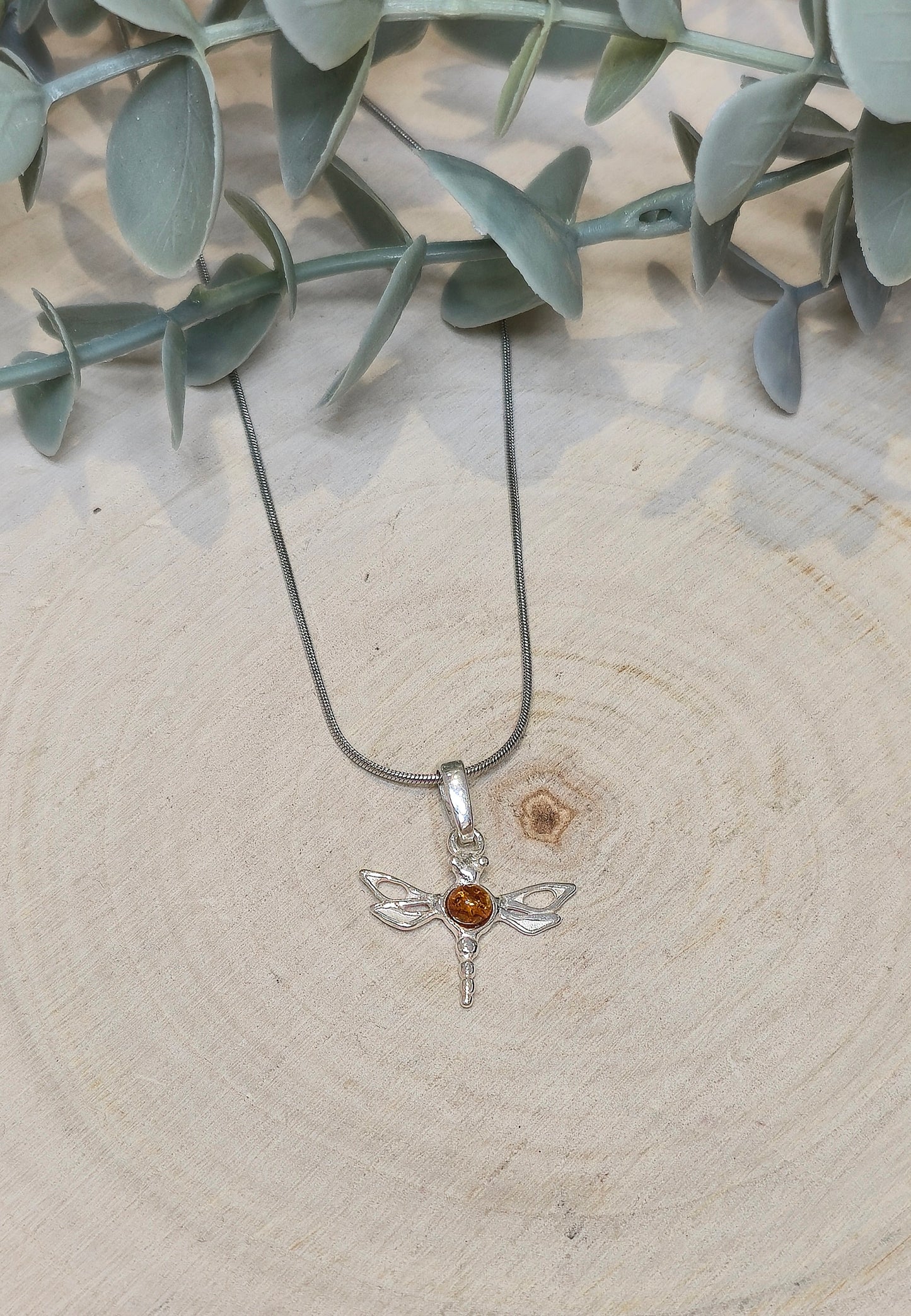 Collier Libellule Ambre baltique
