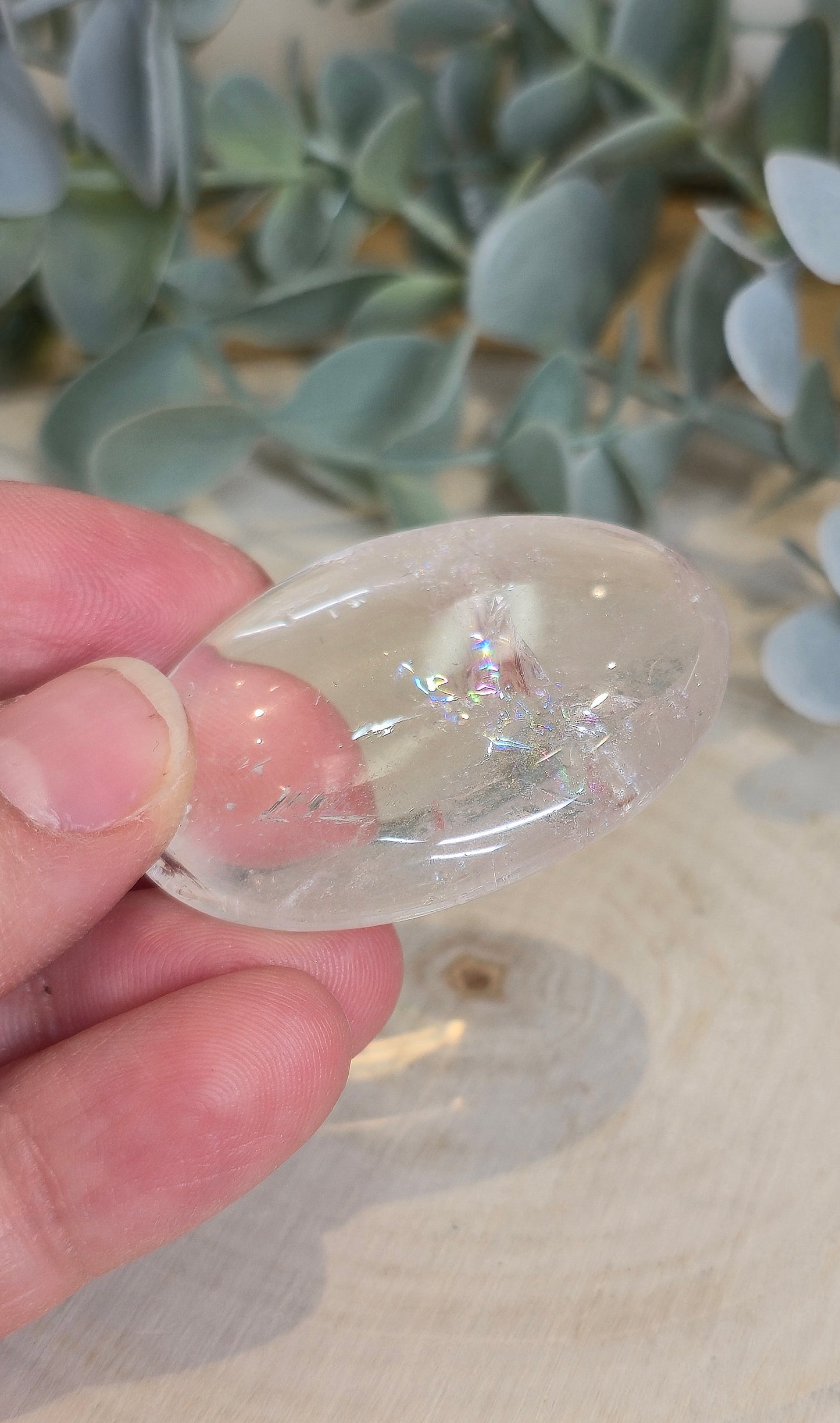 Pierre de paume en Quartz clair (extra clair)