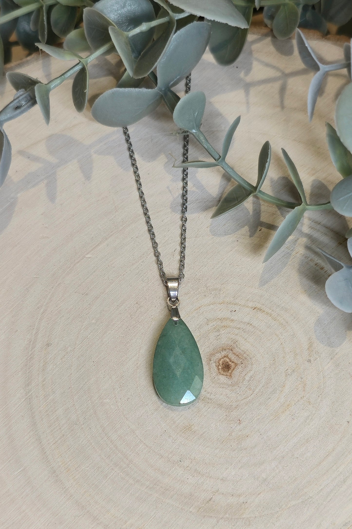 Collier Aventurine verte goutte
