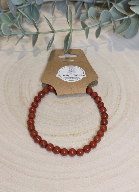Bracelet Jaspe Rouge 6mm