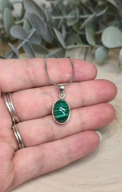 Collier Malachite ovale