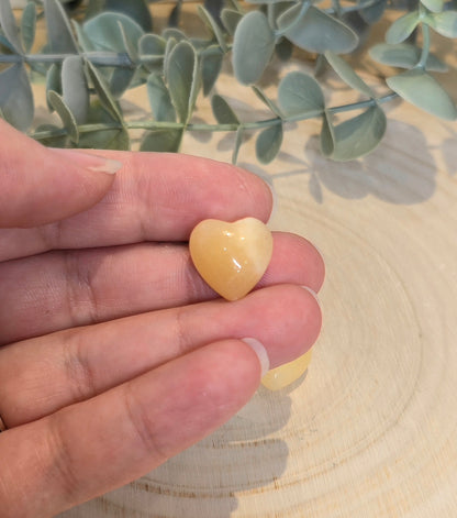 Mini Coeur en Calcite jaune