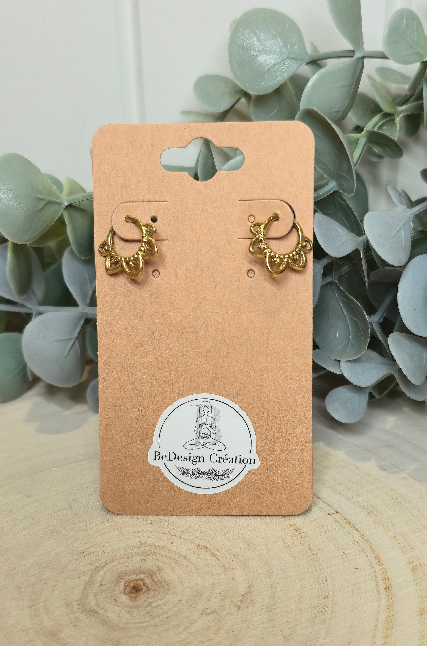 Boucles d’oreilles anneau Demi-Mandala gold 8mm