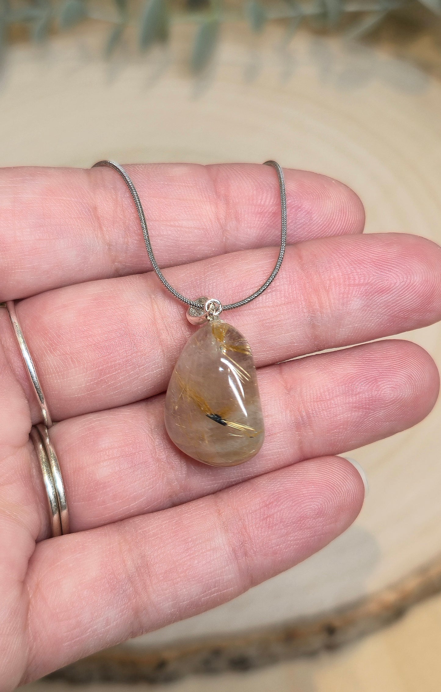 Collier Quartz Rutilé barattée
