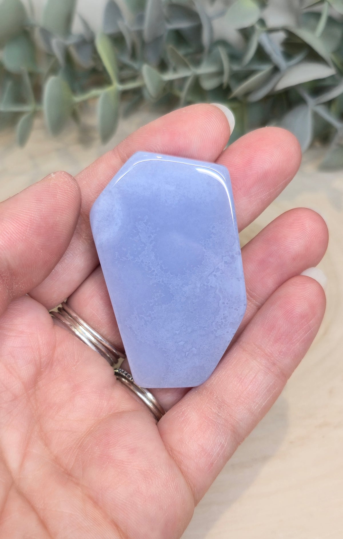 Tranche d’Agate dentelle bleue