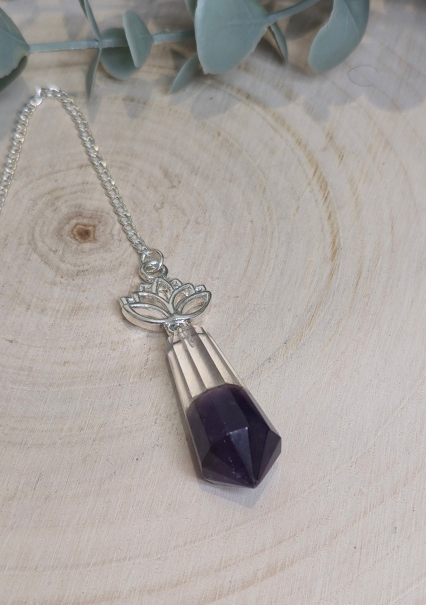 Pendule en Quartz clair et Améthyste