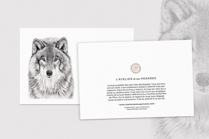 Carte de souhaits - Le Loup et La pleine conscience