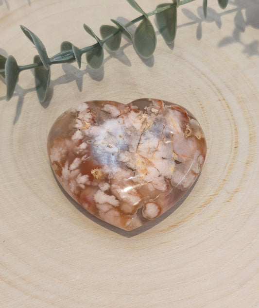Coeur en Agate Fleur