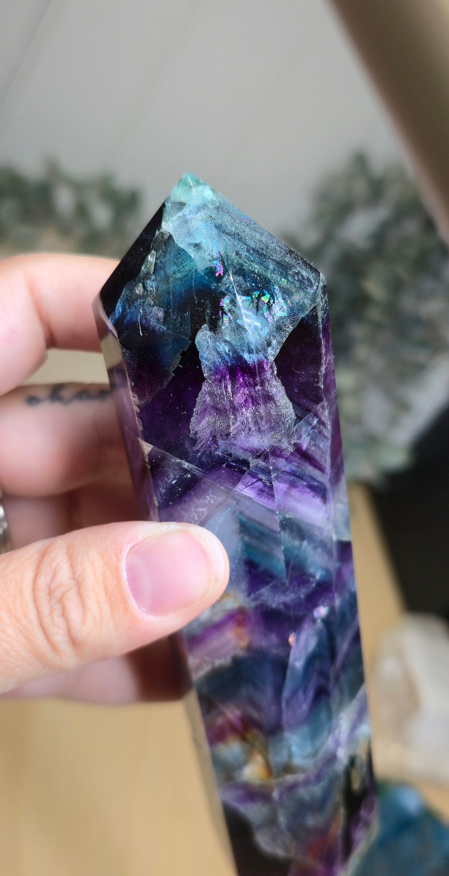 Pointe en Fluorite *réparée*