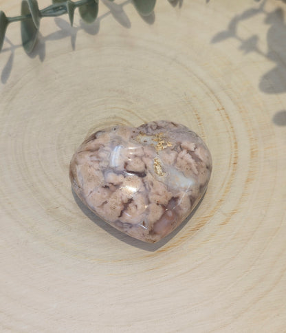 Coeur en Agate Fleur