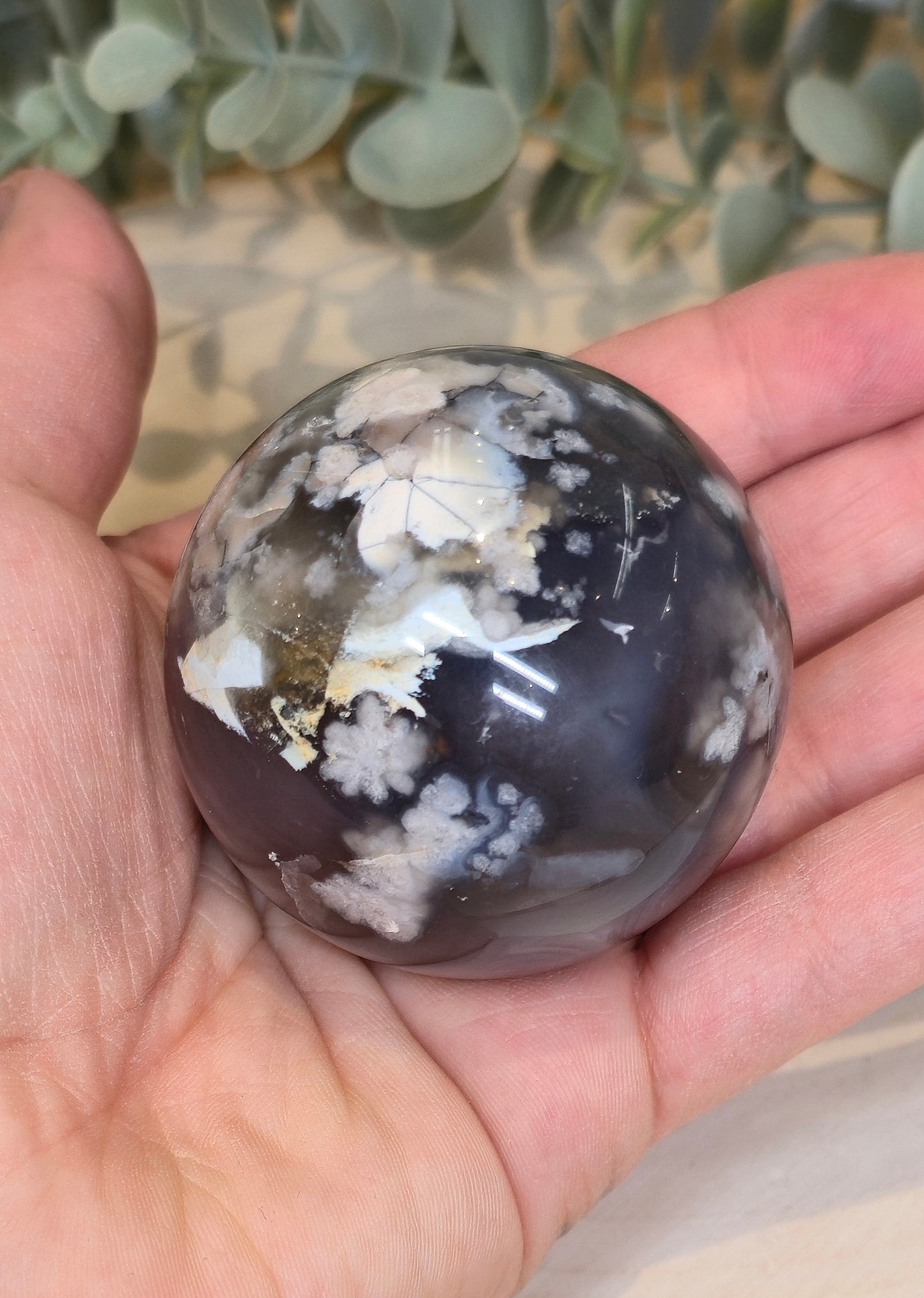 Sphère de Agate fleur