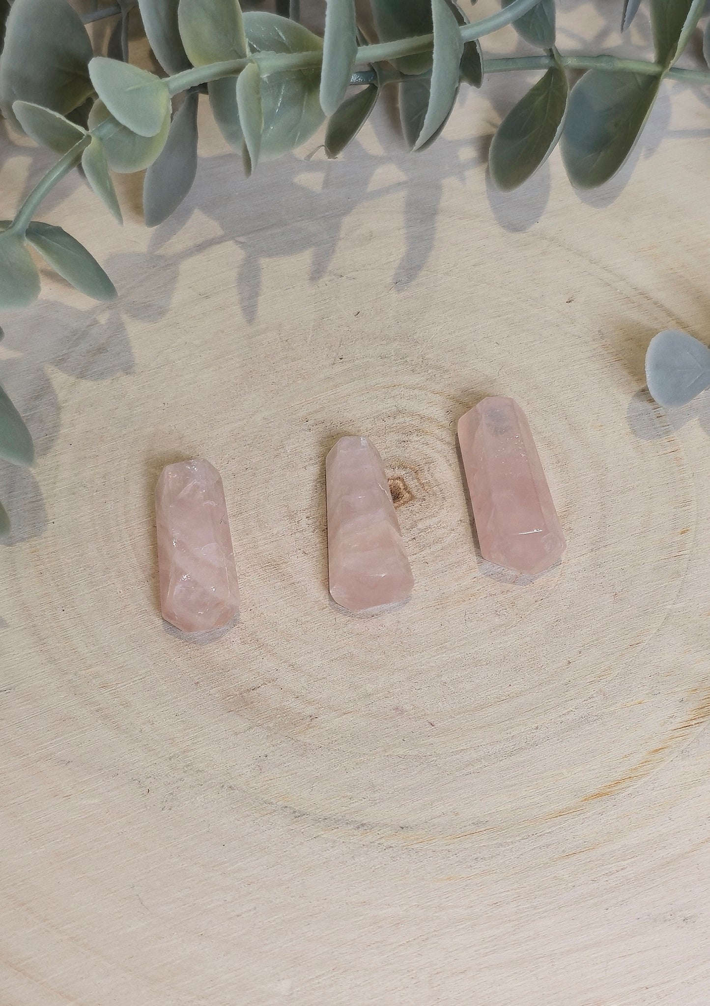 Petite Double Pointe en Quartz rose