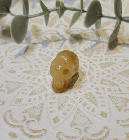 Mini Crâne en Calcite miel