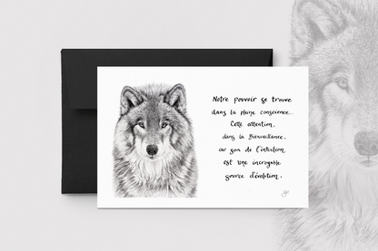 Carte de souhaits - Le Loup et La pleine conscience