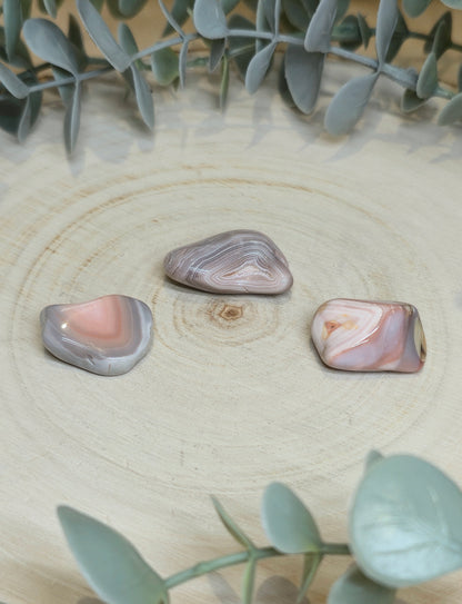 Agate Botswana Rose barattée