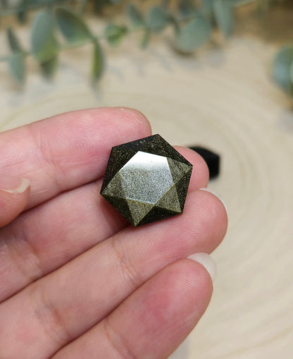 Étoile géométrique en Obsidienne dorée