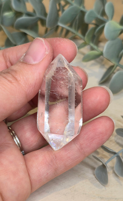 Pointe double en Quartz clair de Madagascar