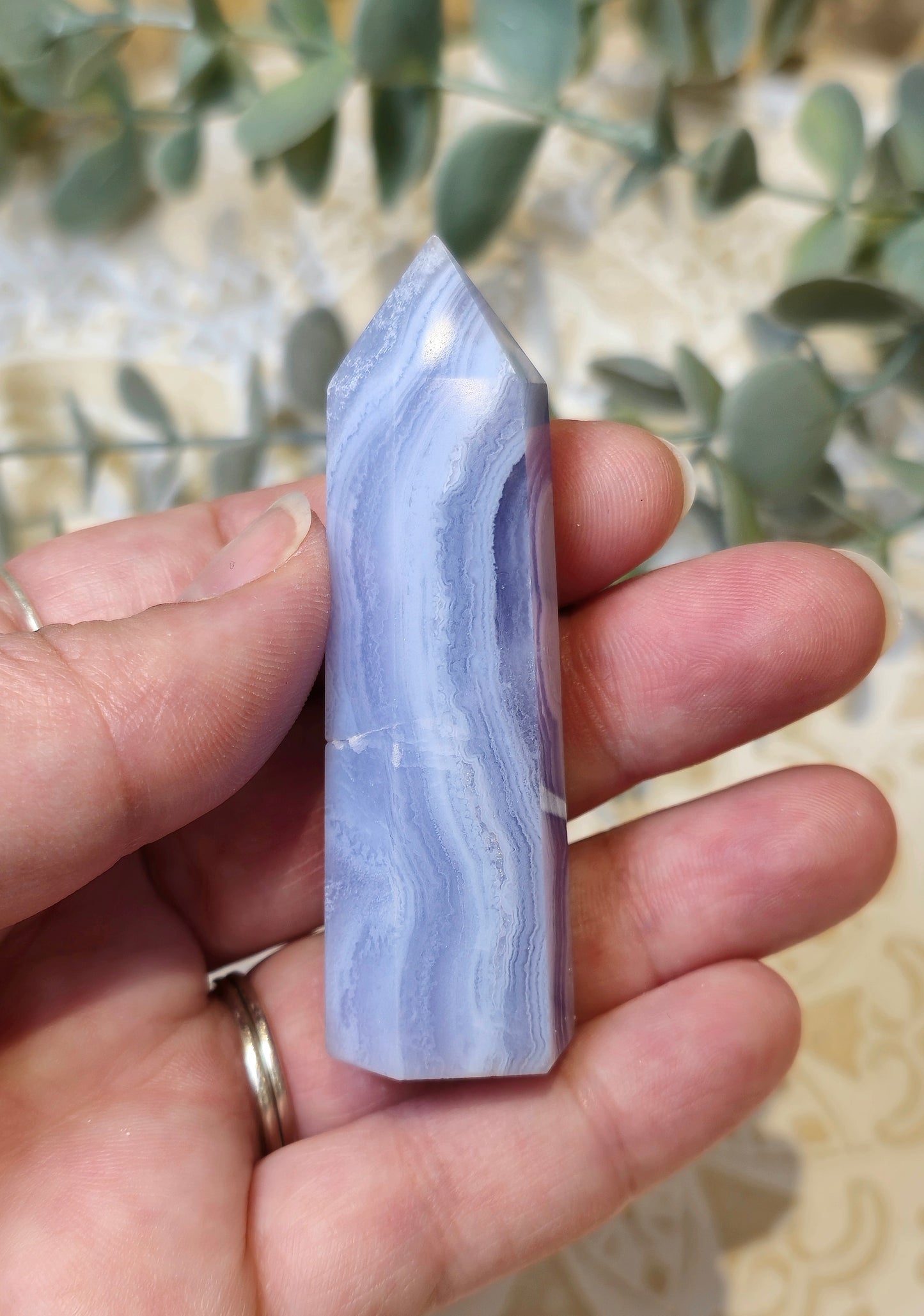 Pointe Agate dentelle bleue