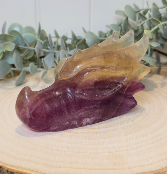 Dragon Fluorite jaune et mauve
