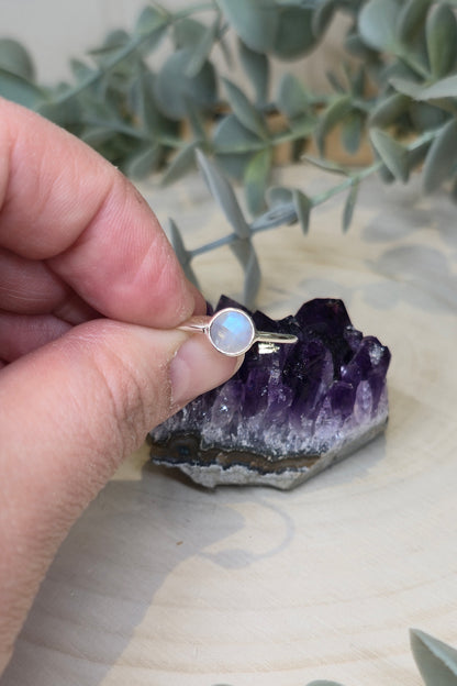 Bague ronde petit Pierre de lune