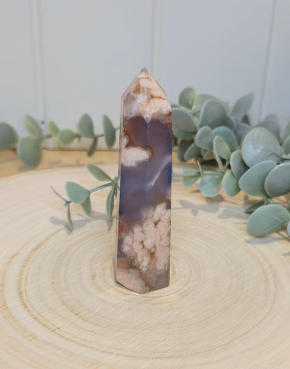 Pointe en Agate fleur bleue