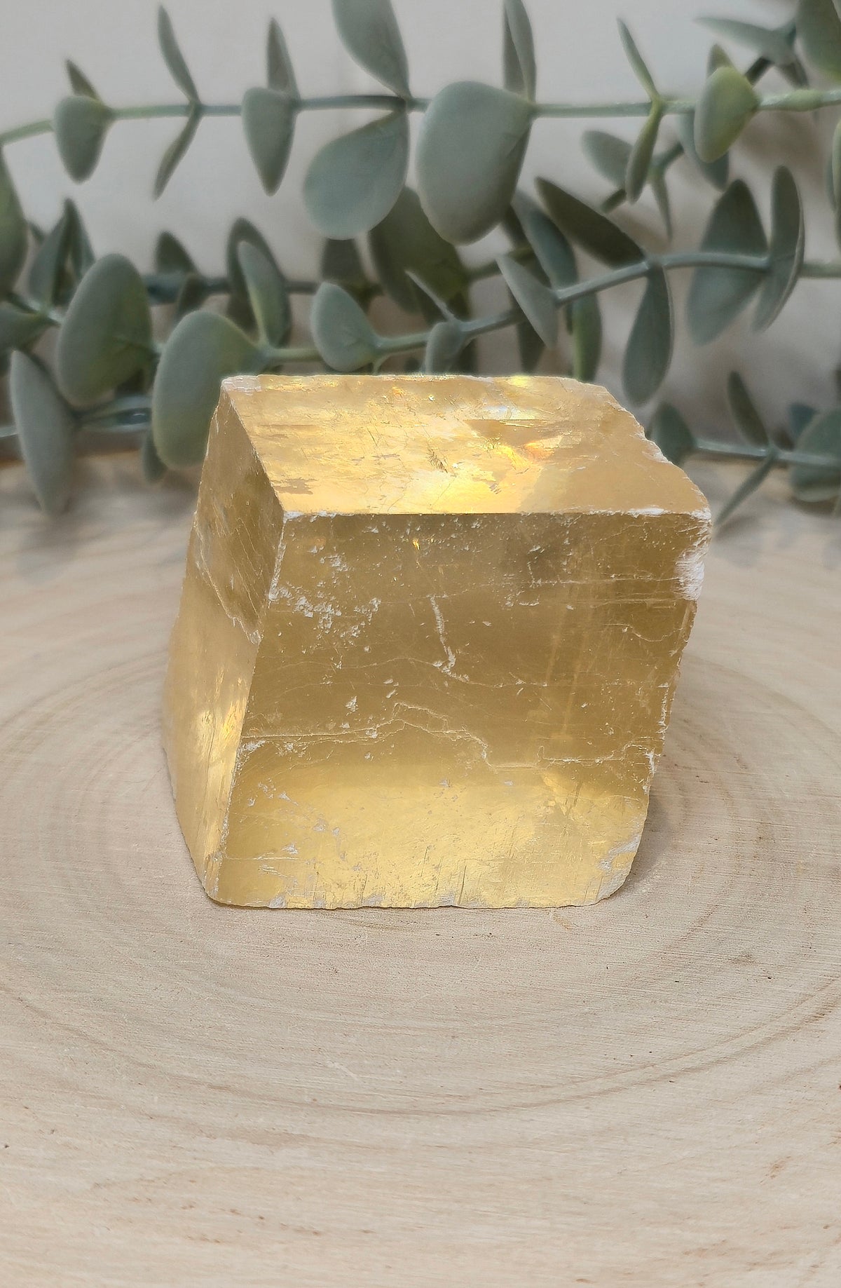 Cube de Calcite optique jaune