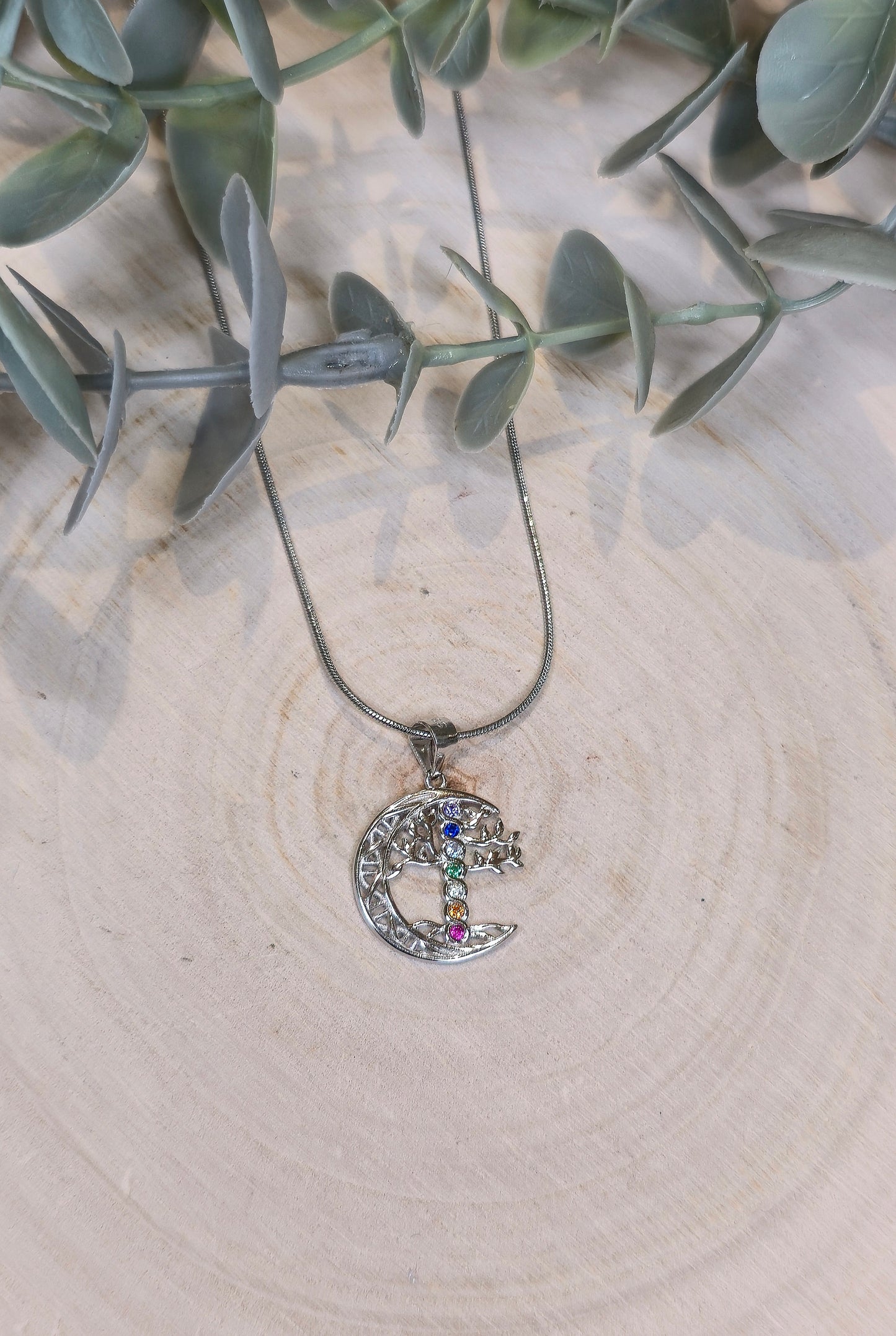 Collier Lune et Arbre de vie chakras