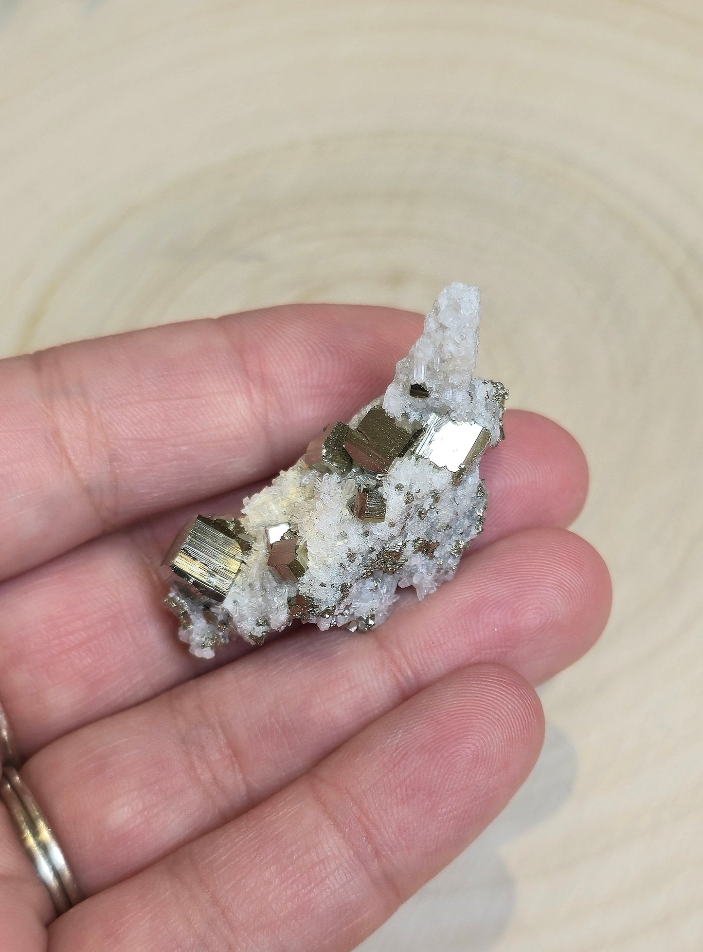 Pyrite dans Quartz clair brute